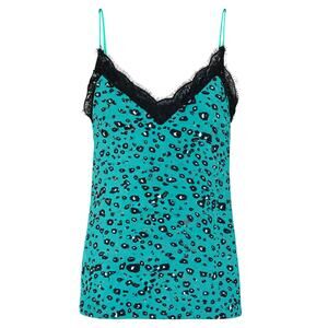 Fantastic Fawn Teal Leopard Tank Top Small